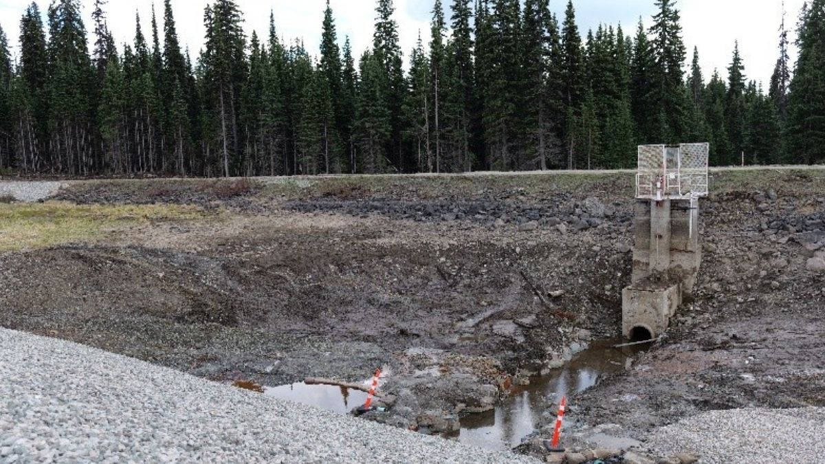 Beaver Lake Dam. Old Dam exposed